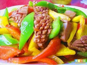 炒腰花,stir-fried kidney with assorted vegetable