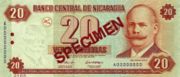 尼加拉瓜科多巴2002年版20 Cordobas面值——正面