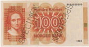 挪威克朗1983年版100克朗——正面