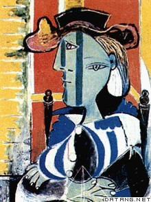 毕加索《叉手坐着的女人》