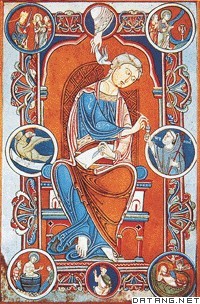 罗马式美术《圣约翰》插图（12世纪前期）