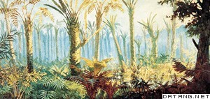 三叠纪植物群示意图