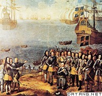瑞典国王率军在波美拉尼亚登陆（绘画）