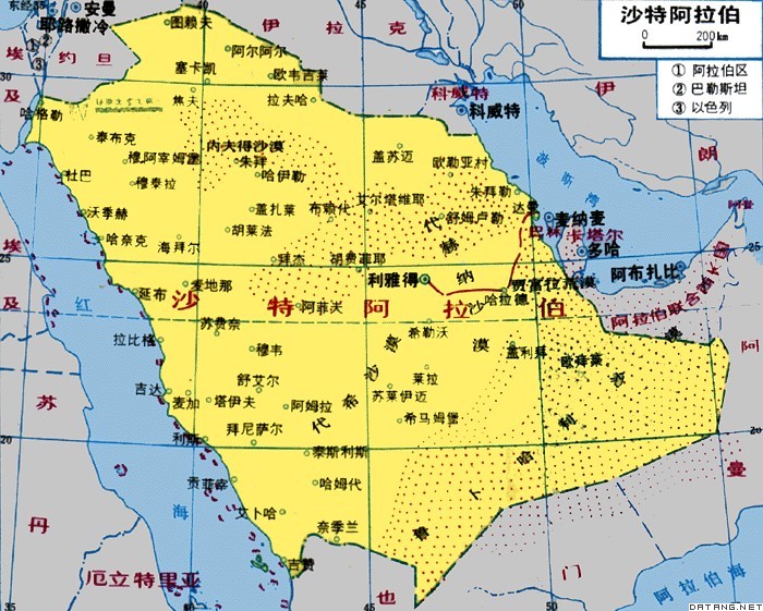 地图：沙特阿拉伯