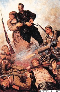 苏俄国内战争时英勇作战的红军战士（绘画）