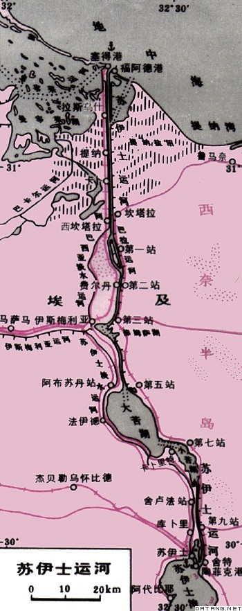 地图：苏伊士运河