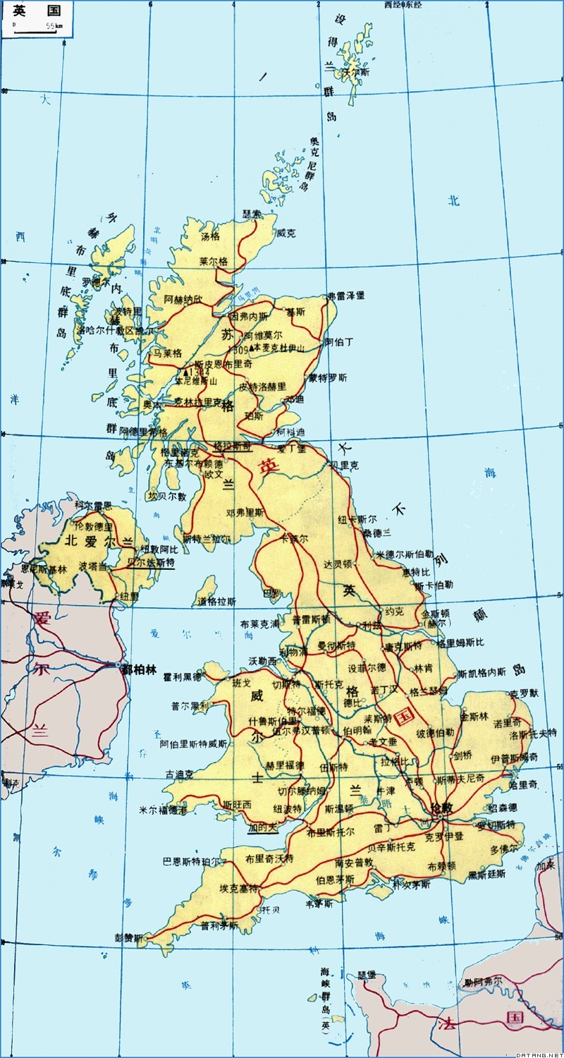    地理 英国由大不列颠岛(包括英格兰,苏格兰和图片