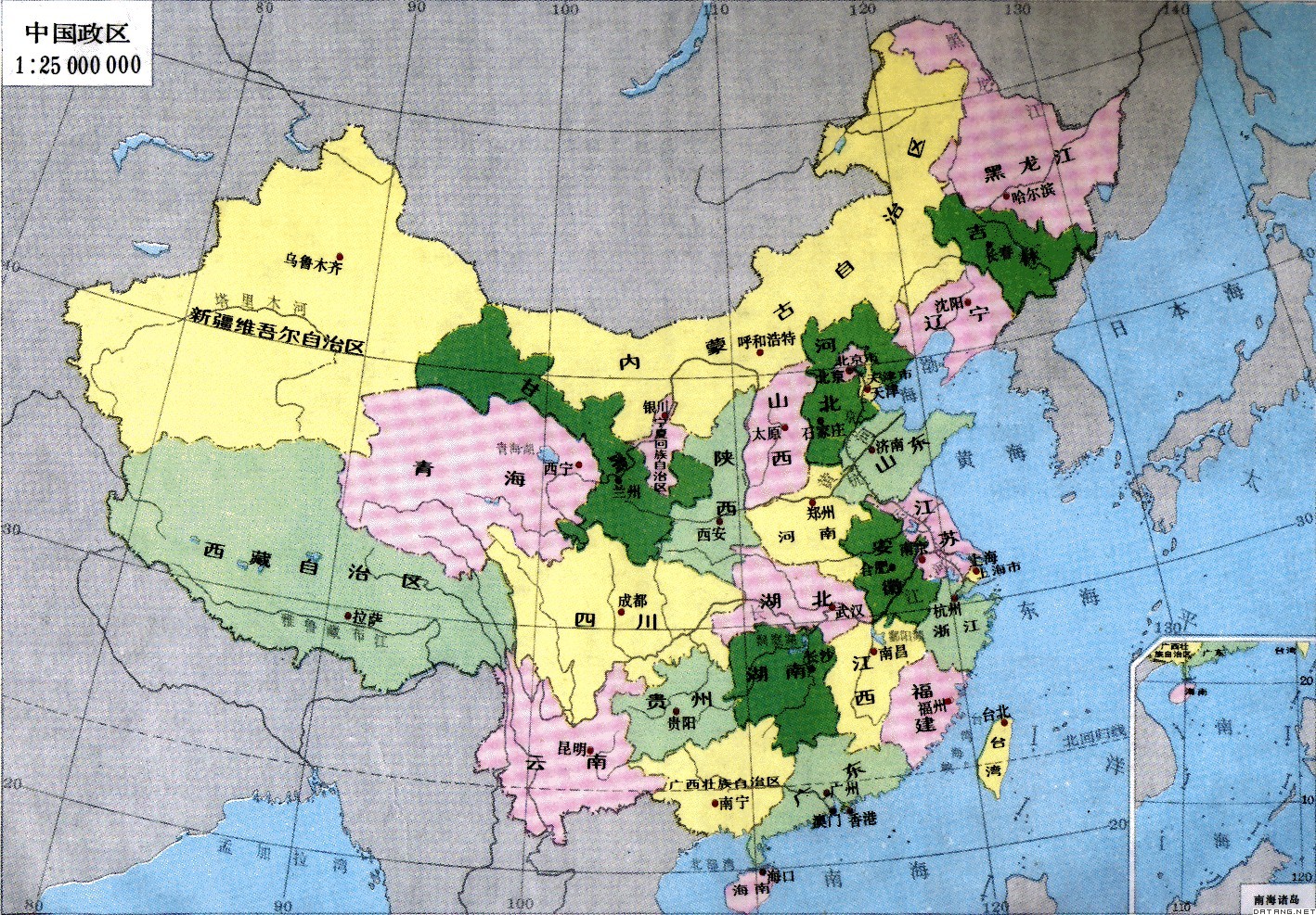 地图：中国地势区