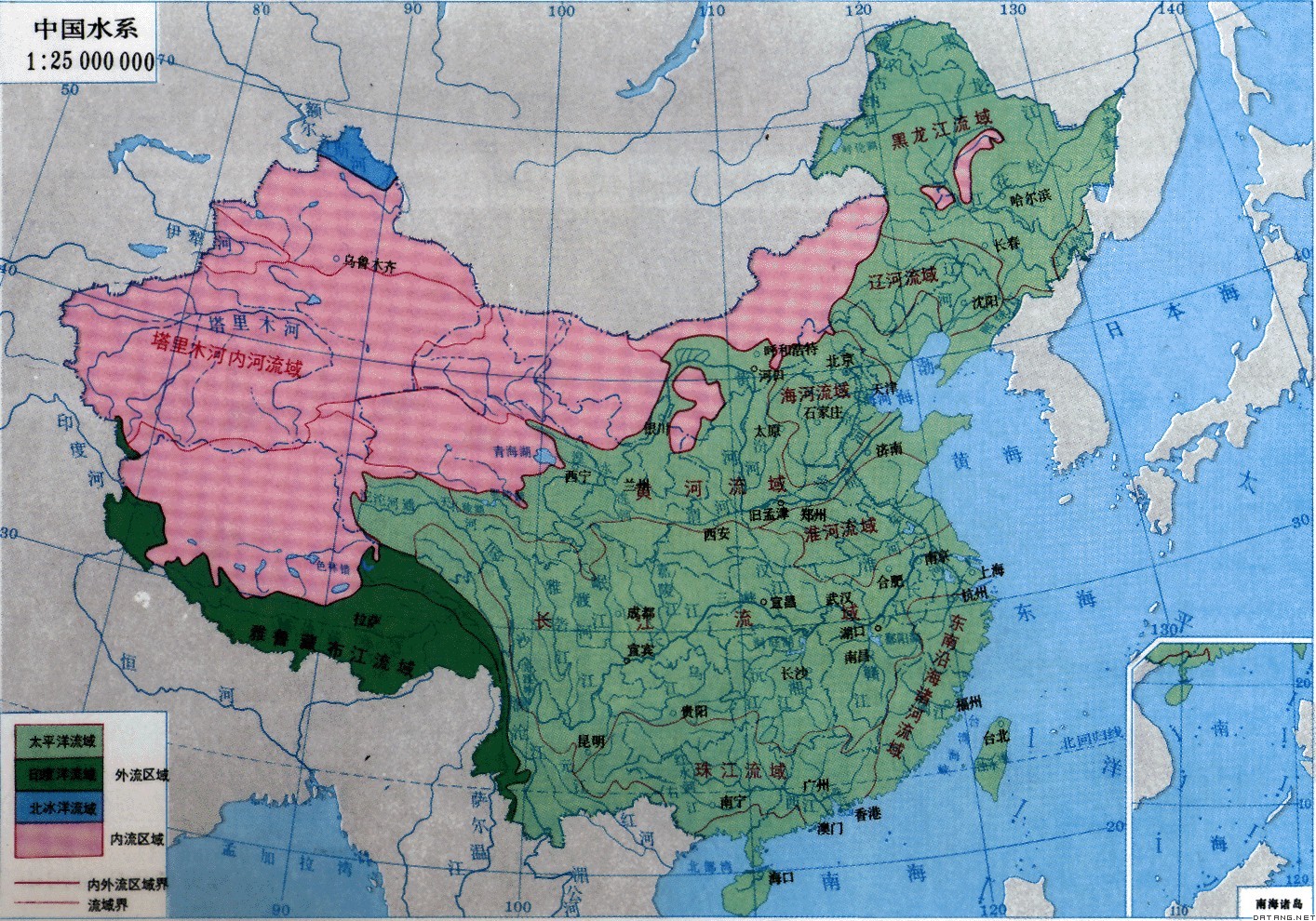 地图：中国水系