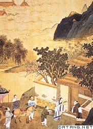 汉武帝尊崇儒学，设五博士，常与学者讨论治理国家的方略（绘画）